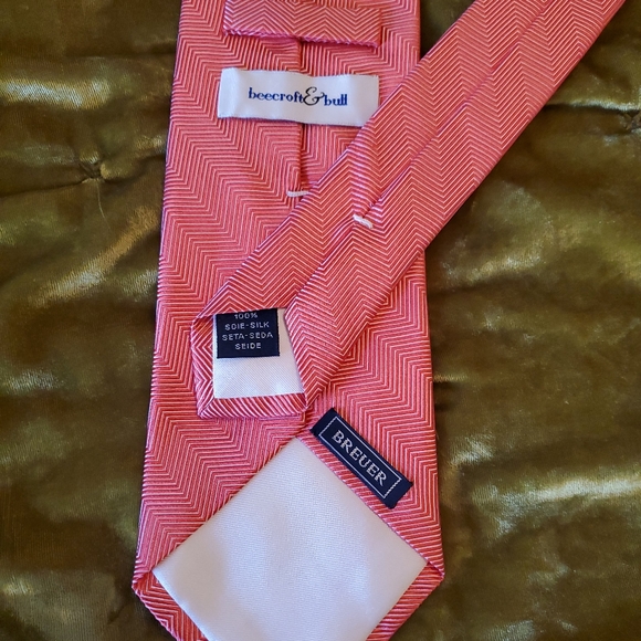 Breuer orange and white silk necktie - Picture 4 of 9